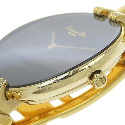 Christian Dior Bakira Watch D46-154-4 Gold Plated Quartz Analog Display Black Dial Women's I120224009