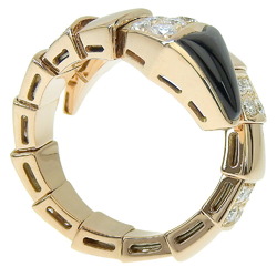 BVLGARI Serpenti Viper Ring, size 9, K18 pink gold x onyx diamond, approx. 10.4g, Viper, women's, A+ rank, I120124047