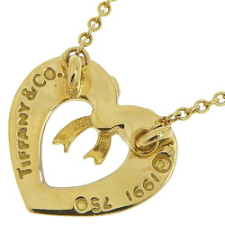 Tiffany & Co. Heart Ribbon Necklace, 18K Yellow Gold, Approx. 3.8g, Ribbon, Women's A+ Rank, I120124002