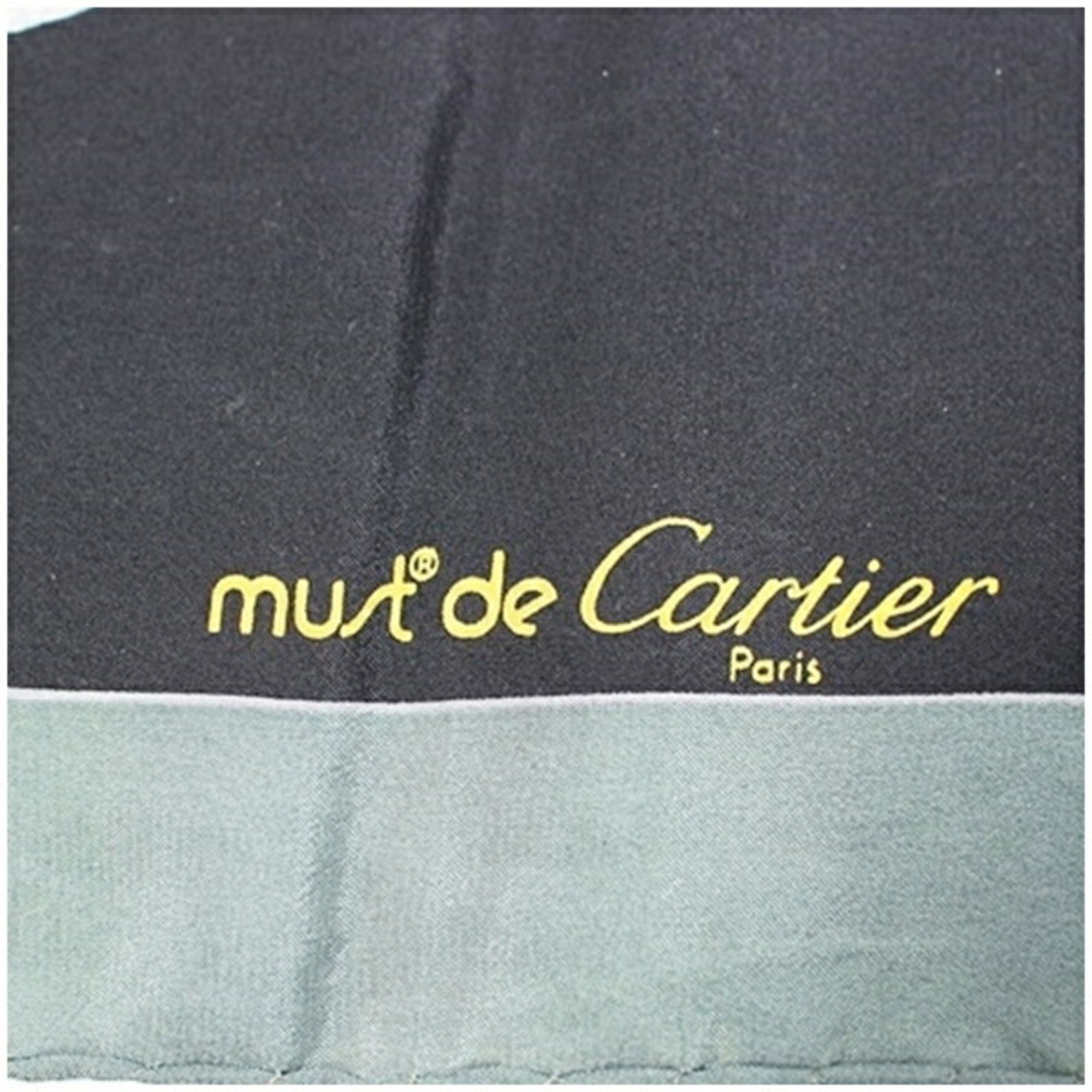 Cartier Must de Scarf Muffler Panther Black x Khaki Women's