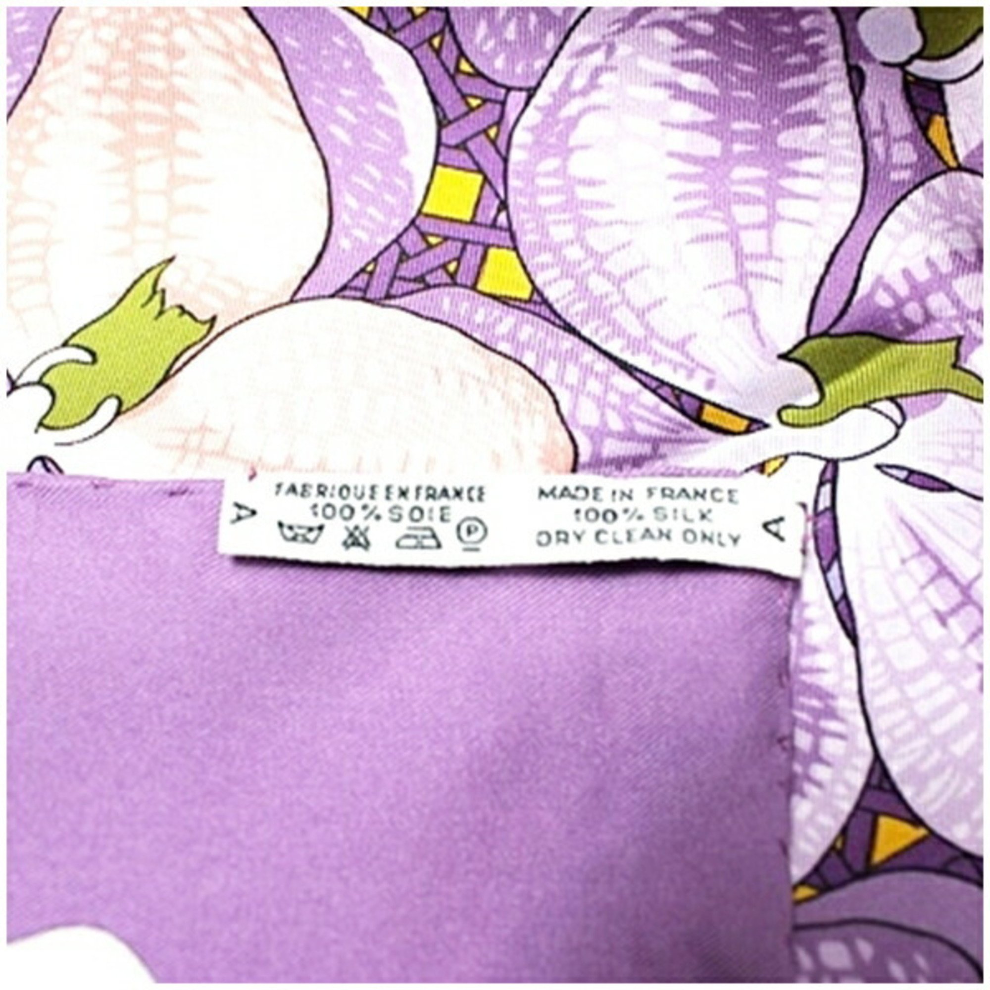 Hermes Silk Scarf Muffler "SOUVENIRS D'ASIE" Memories of Asia Purple Women's