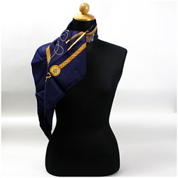 Hermes Carre 90 Scarf Muffler "LES TAMBOURS" Tambour Drum Navy Women's