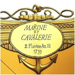 Hermes Scarf Muffler Carre 90 "MARINE ET CAVALERIE" Sea and Cavalry Off-White Women's