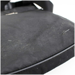 Prada Shoulder Bag Nylon x Leather Triangle Plate Black PRADA Women's Men's Unisex