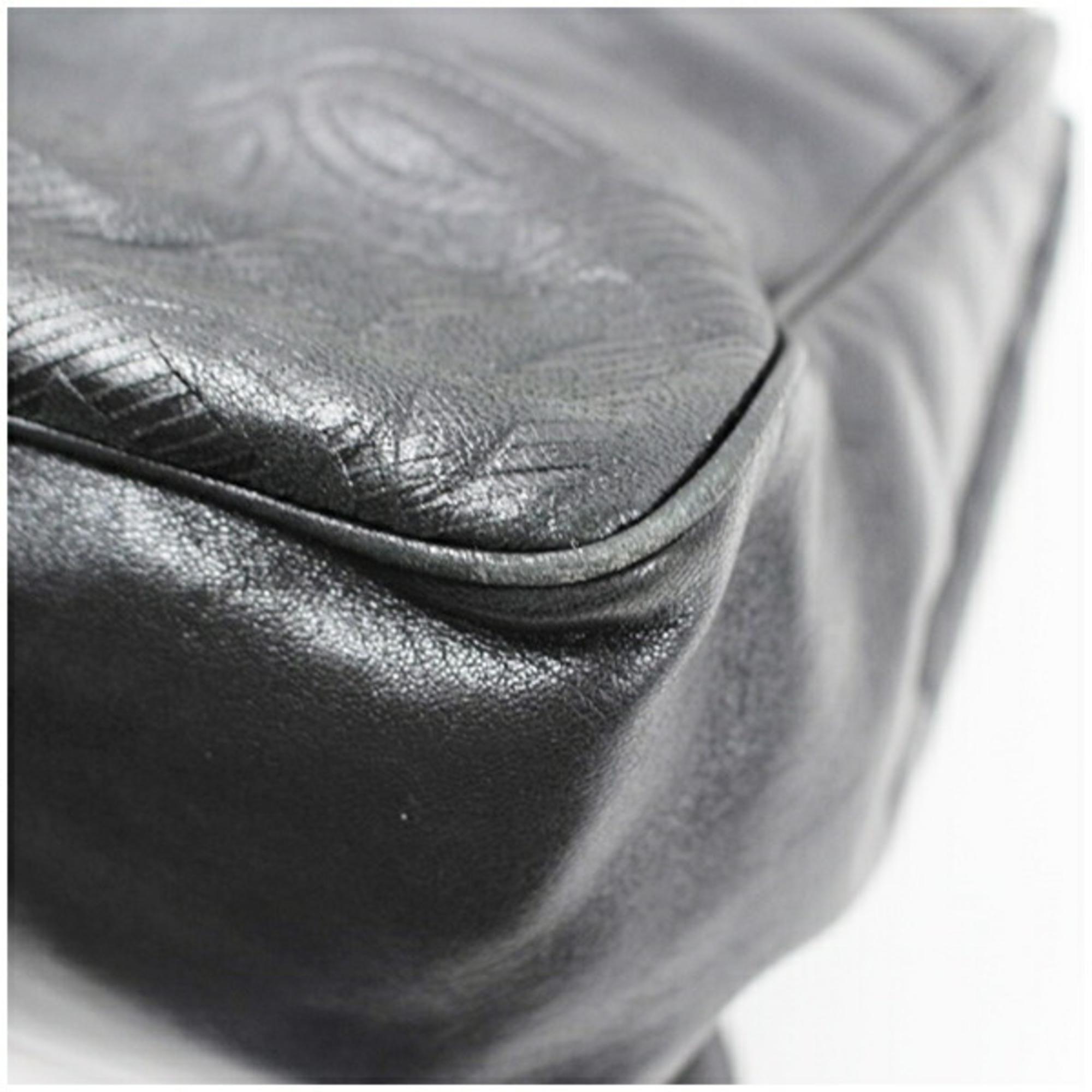 LOEWE Anagram Shoulder Bag Leather Black Women's Soft Save
