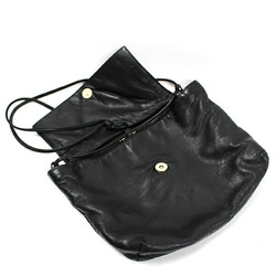LOEWE Anagram Shoulder Bag Leather Black Women's Soft Pochette