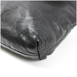 LOEWE Anagram Shoulder Bag Leather Black Women's Soft Pochette