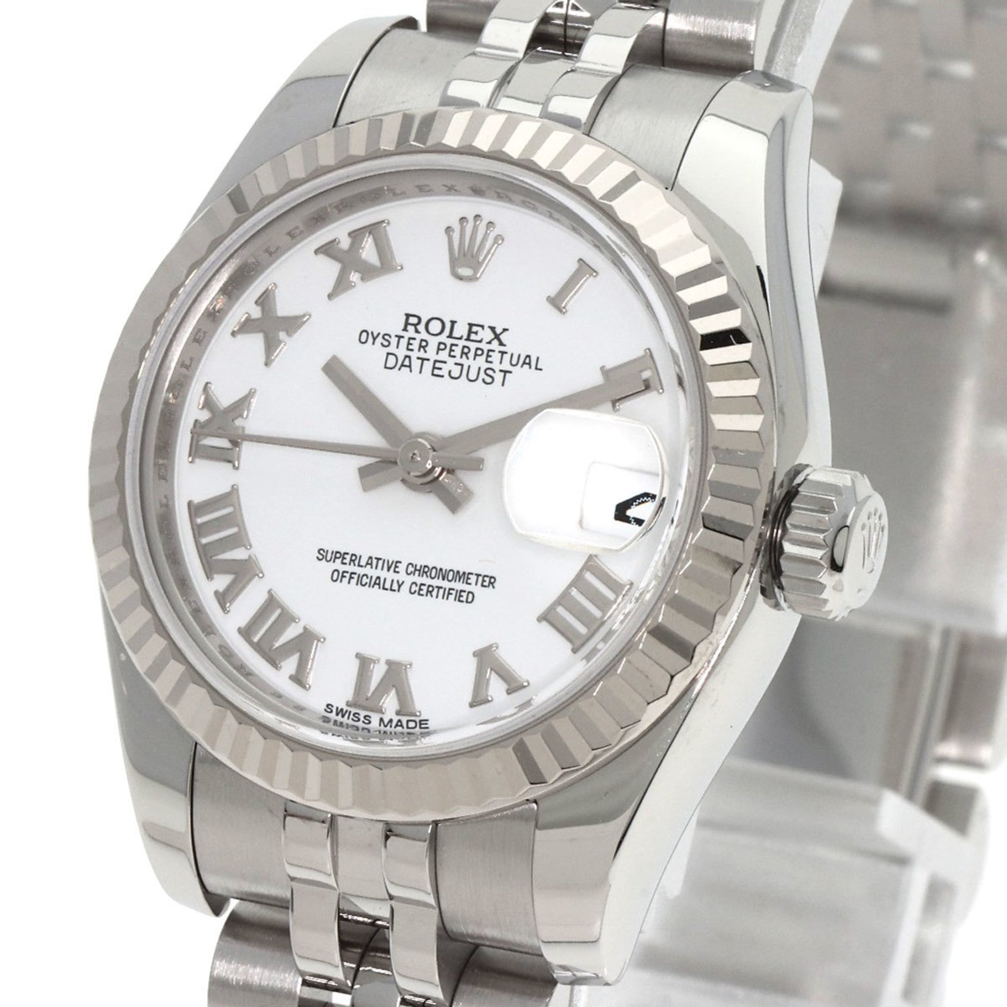Rolex 179174 Datejust White Roman Watch Stainless Steel/SS/K18WG Ladies ROLEX