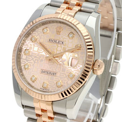 Rolex 116231G Datejust 10P Diamond Watch Stainless Steel/SSxK18RG/Everose Gold Men's ROLEX