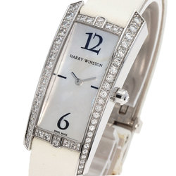 Harry Winston 340/LQW.M/D3.1 Avenue Traffic Bezel Diamond Watch K18 White Gold/Leather/Diamond Ladies HARRY WINSTON