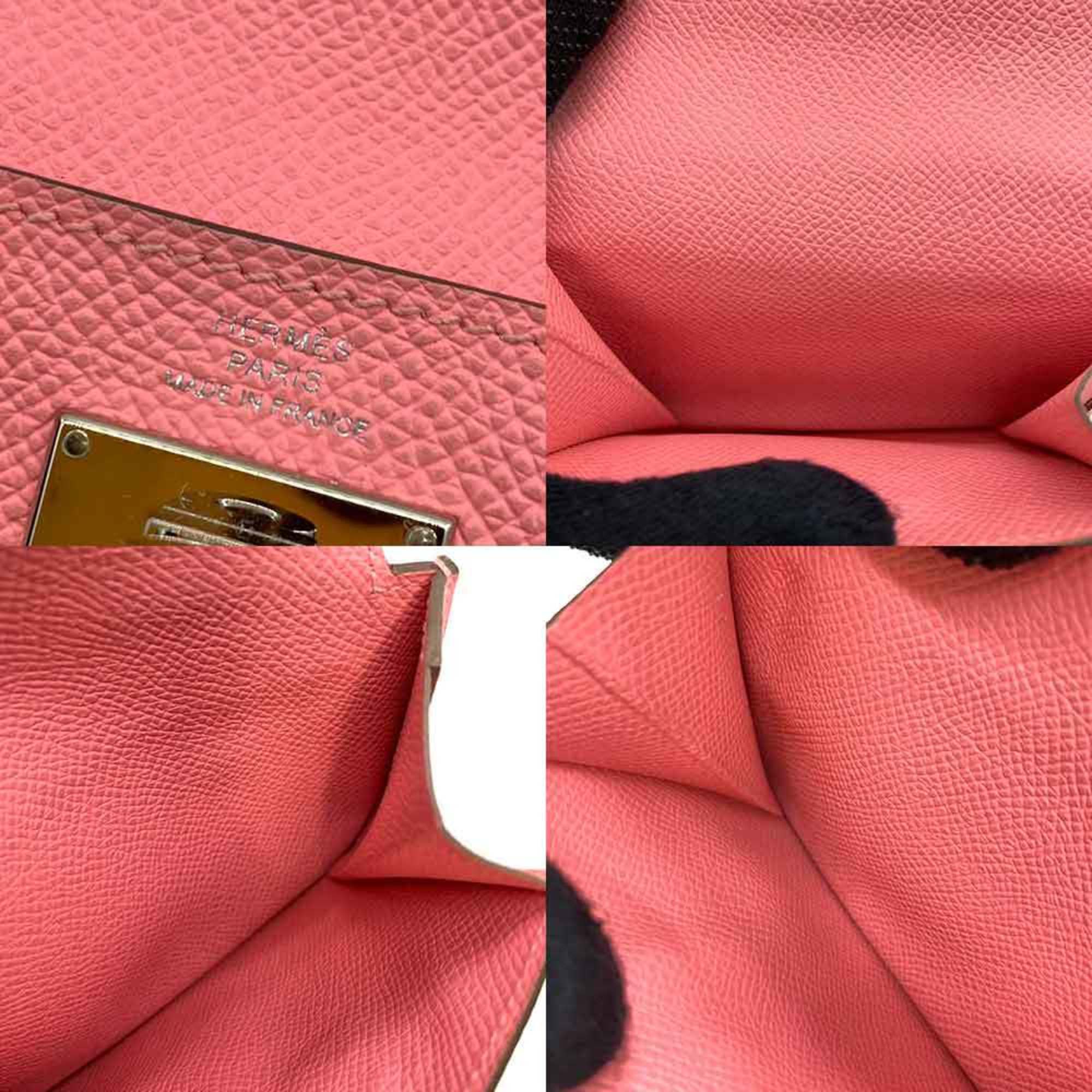 Hermes Wallet Kelly Pocket Compact Pink Wallet/Coin Case Coin Purse Women's Epsom Leather HERMES