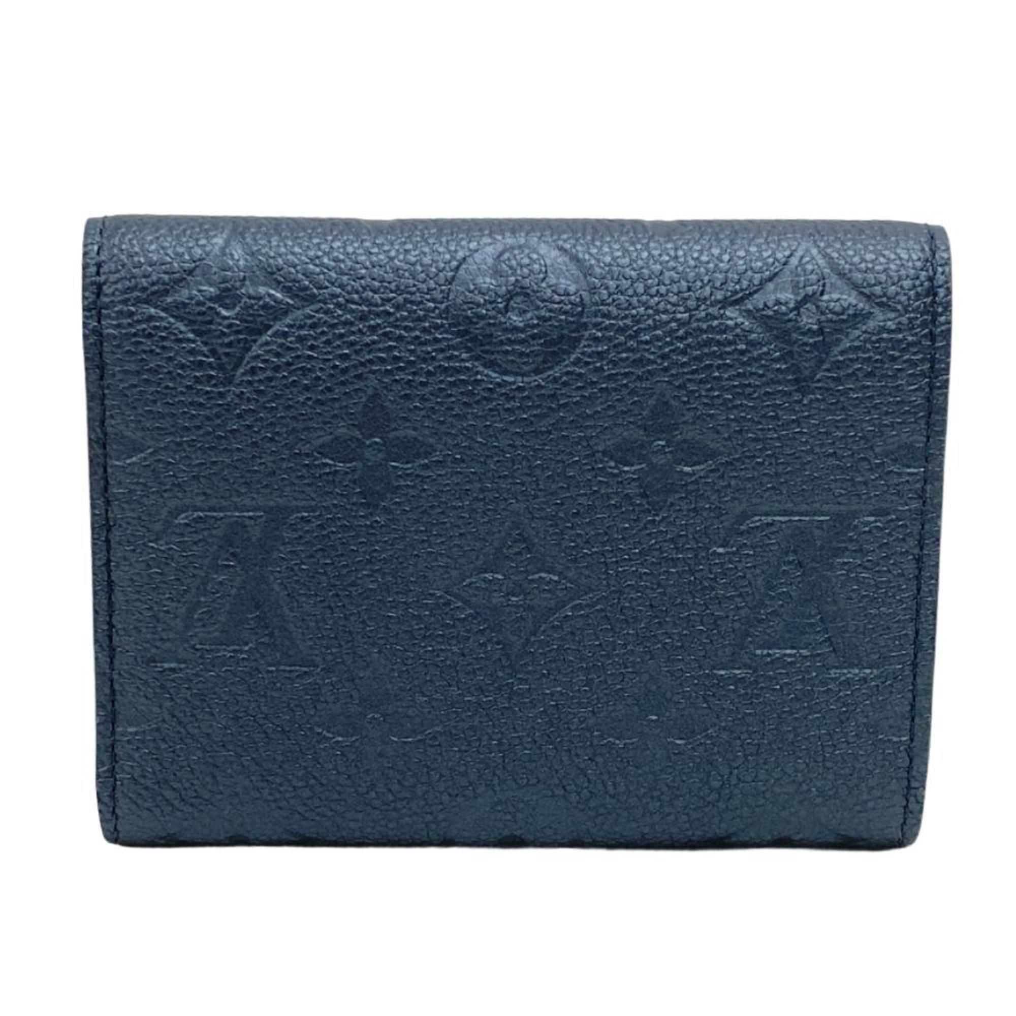 LOUIS VUITTON M82667 Portefeuille Victorine Compact Wallet Monogram Empreinte Tri-fold Blue Women's Z0006041