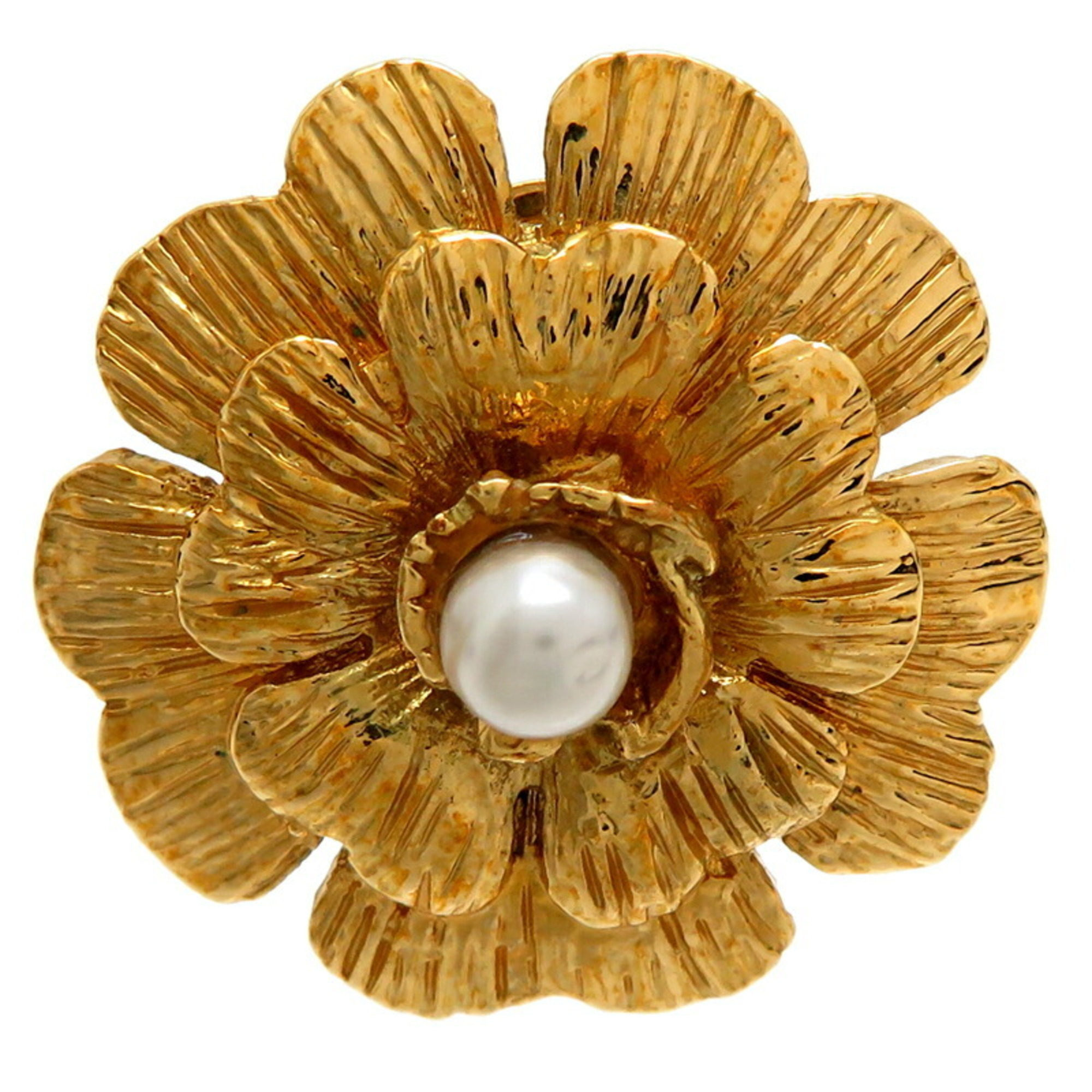 Chanel One-piece fake pearl flower earrings for women GP