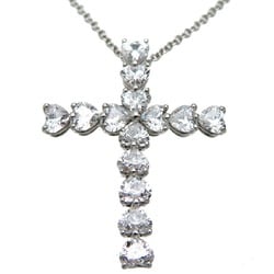 Harry Winston 1.39ct Heart Shape Diamond Cross Pendant Women's Necklace PEDPREHCHSC Pt950 Platinum