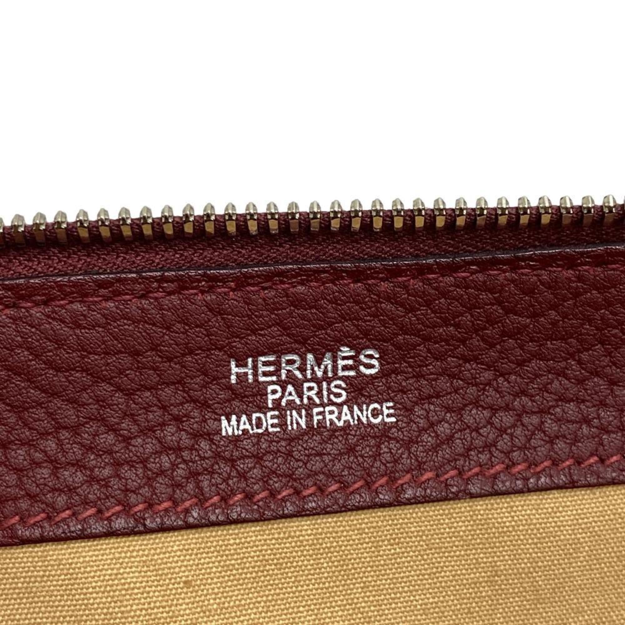 HERMES Hermes □K Paris Bombay 50 2007 Handbag Rouge Ash Unisex Z0006308