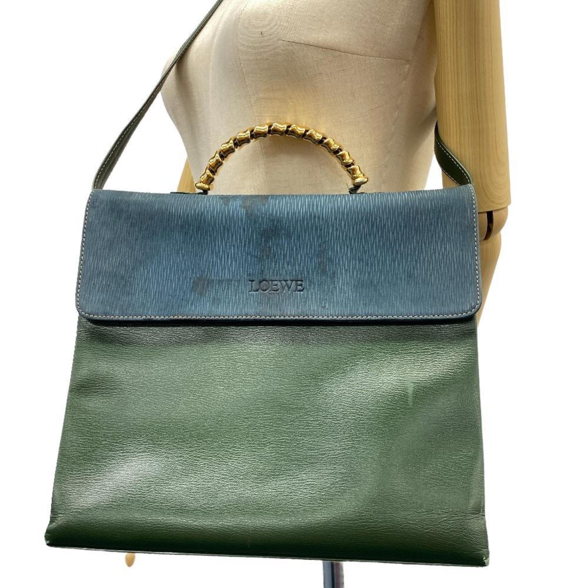 LOEWE Velazquez Shoulder Bag Handbag Green Women's Z0005943
