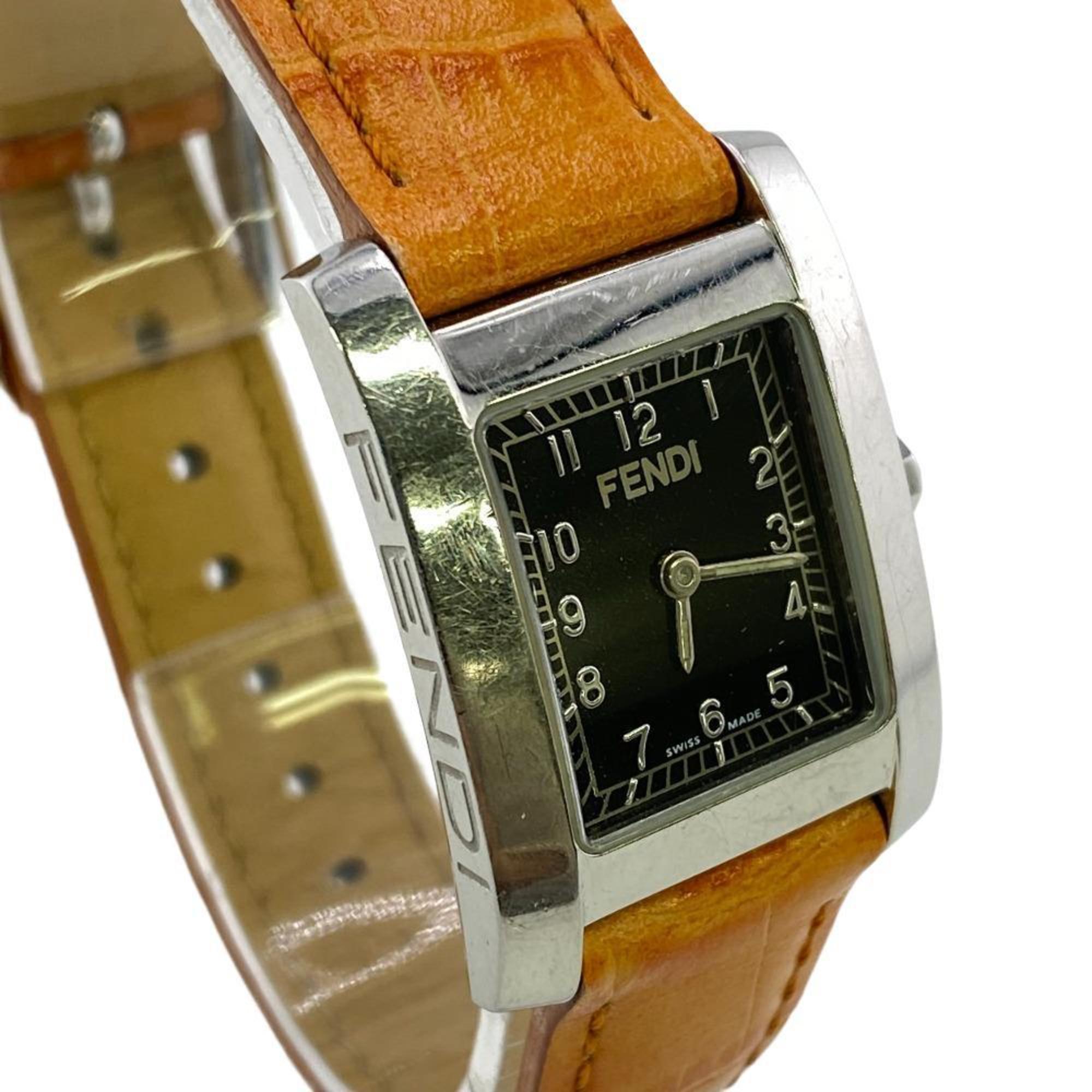 FENDI 040-7000L-153 Quartz Embossed Leather Watch for Women Z0006241