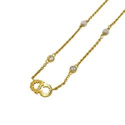 Christian Dior Dior Clair D Lune Faux Pearl Necklace Gold Women's Z0006213