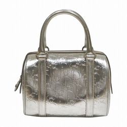 Christian Dior Trotter Boston Silver Leather Bag Handbag for Women