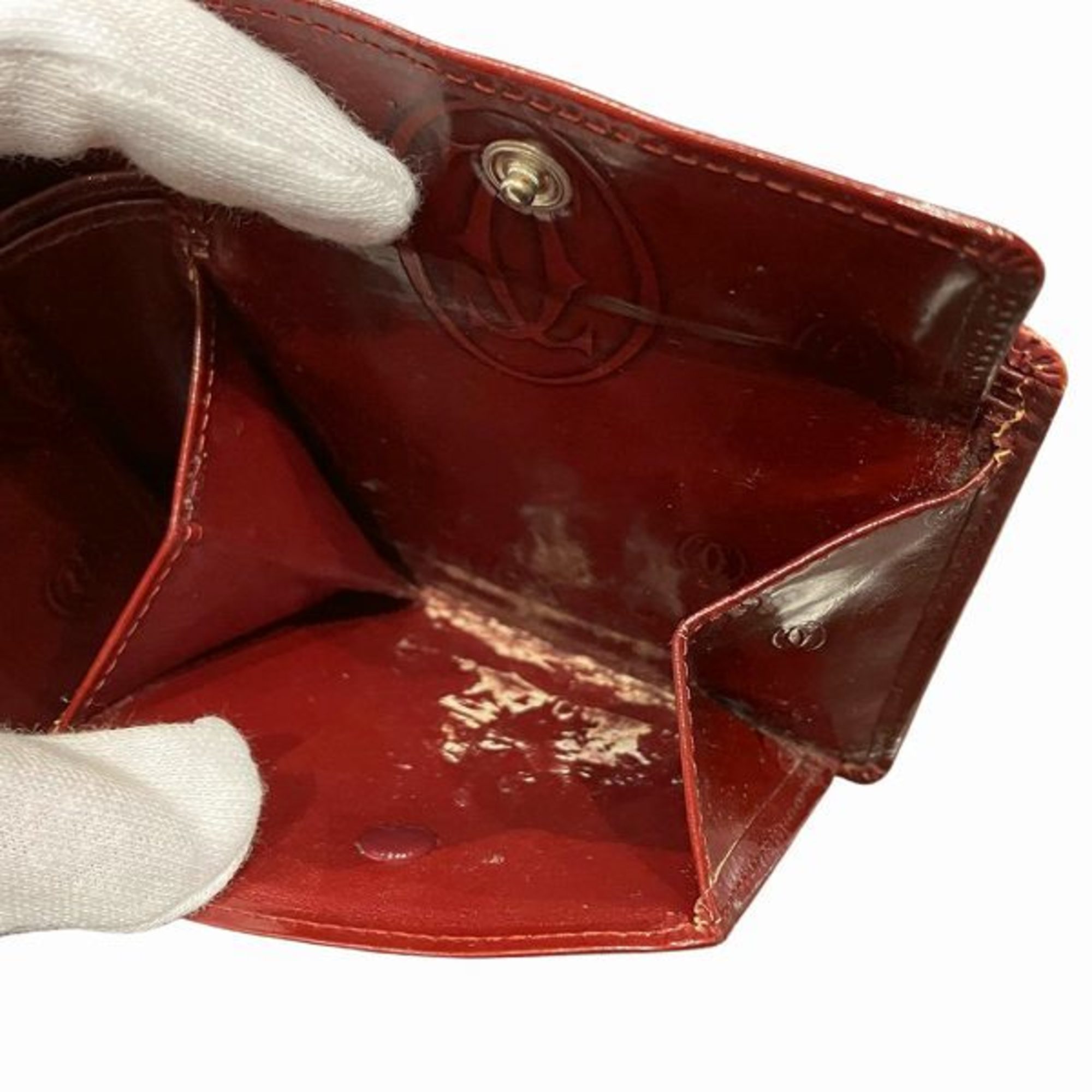 Cartier Happy Birthday Bordeaux Patent Leather Bi-Fold Wallet for Women