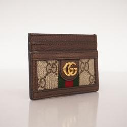 Gucci Business Card Holder/Card Case Ophidia 523159 Leather Brown Men's Women's