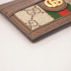 Gucci Business Card Holder/Card Case Ophidia 523159 Leather Brown Men's Women's