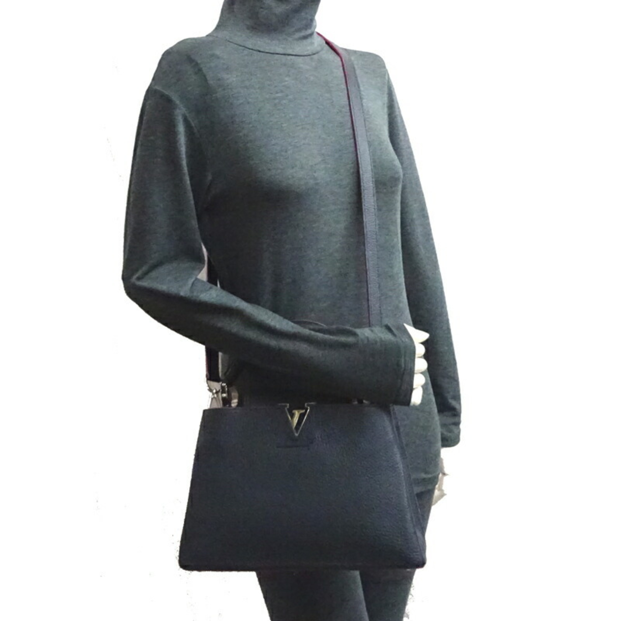 Louis Vuitton Capucines BB Women's Handbag M94517 Taurillon Cobalt (Navy)