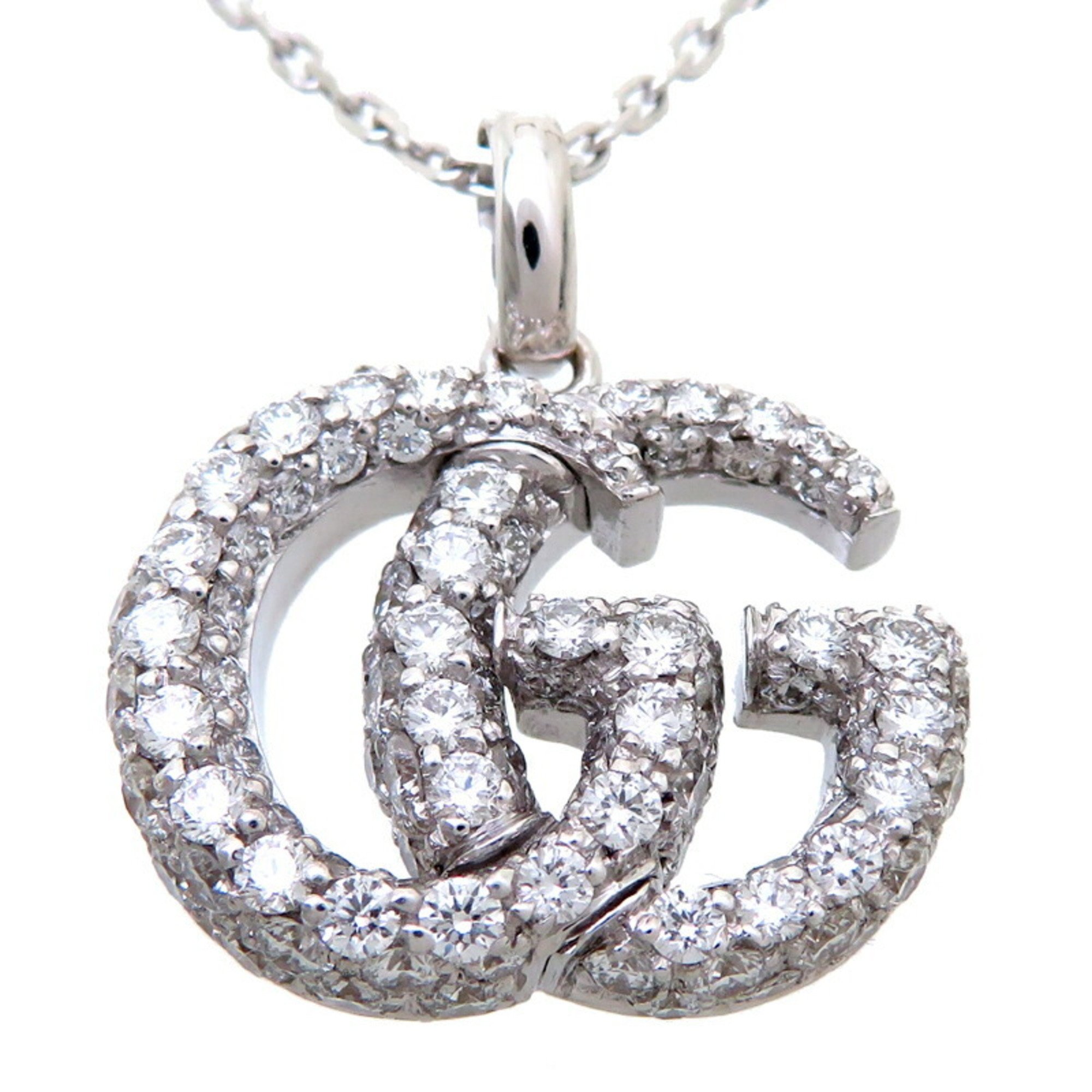 Gucci GG Running Diamond Women's Necklace 750 White Gold