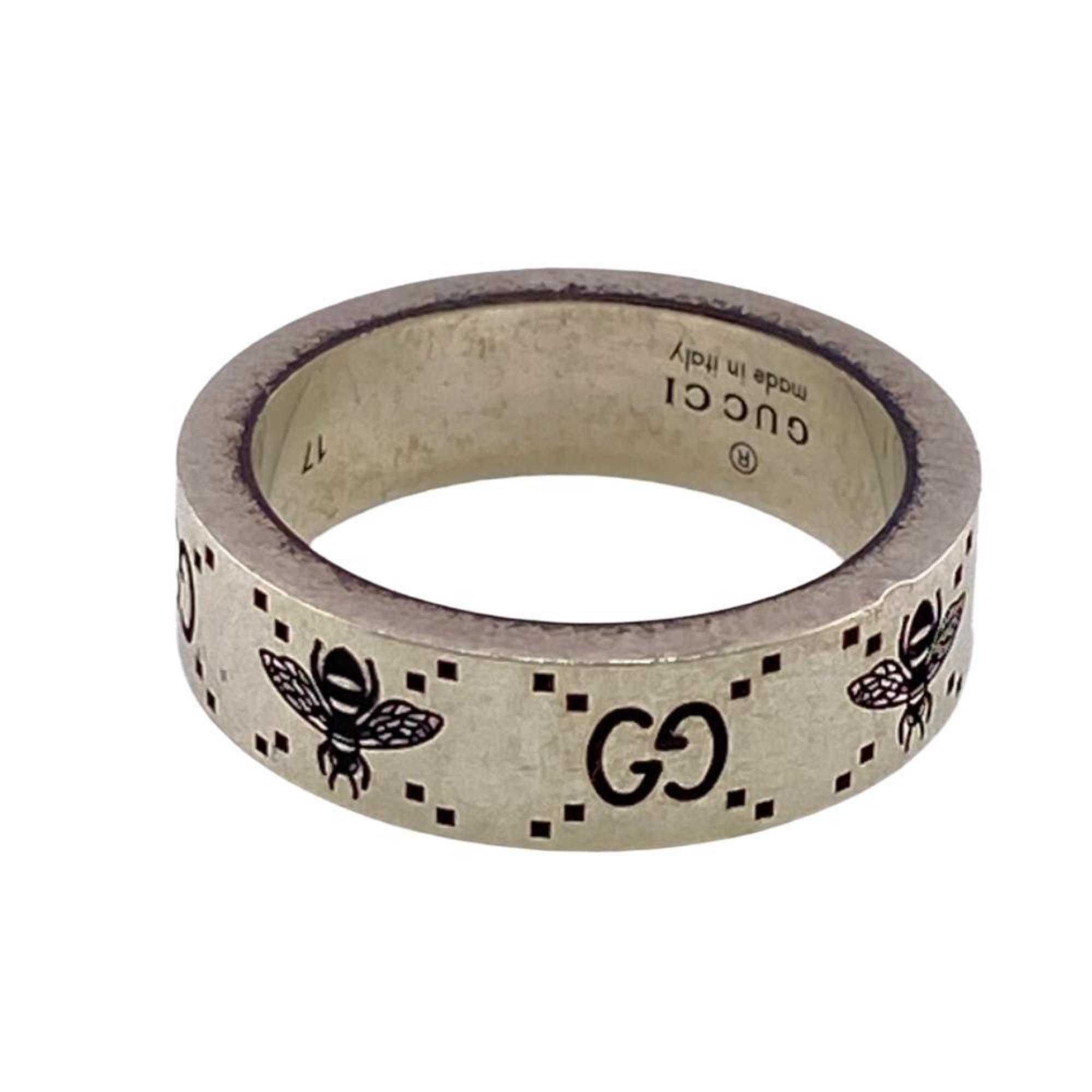 GUCCI 17 925 8.6g GG Bee Ring Silver Men's Z0005866