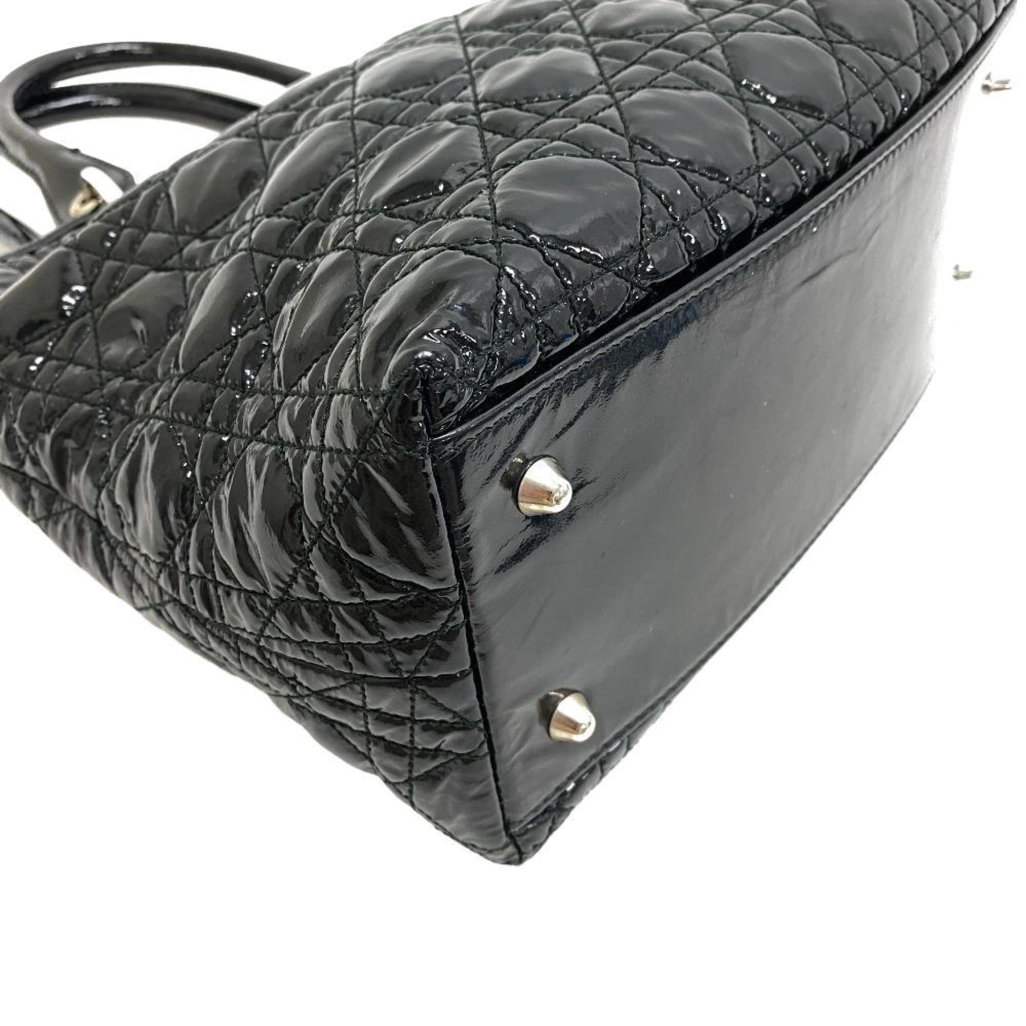 Christian Dior Dior Cannage Handbag Black Women's Z0006297