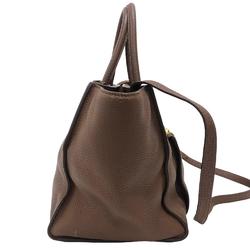 PRADA BN2626 Shoulder Bag Vitello Dino Handbag Brown Women's Z0005986