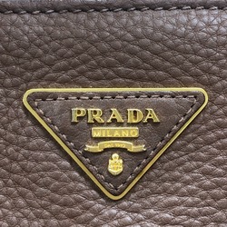 PRADA BN2626 Shoulder Bag Vitello Dino Handbag Brown Women's Z0005986