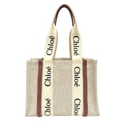 Chloé Chloe Woody Medium Tote Bag Beige Women's Z0006031