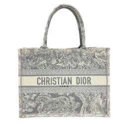 Christian Dior Dior Book Tote Medium Reverse Toile de Jouy Embroidery Handbag Grey Women's Z0006030