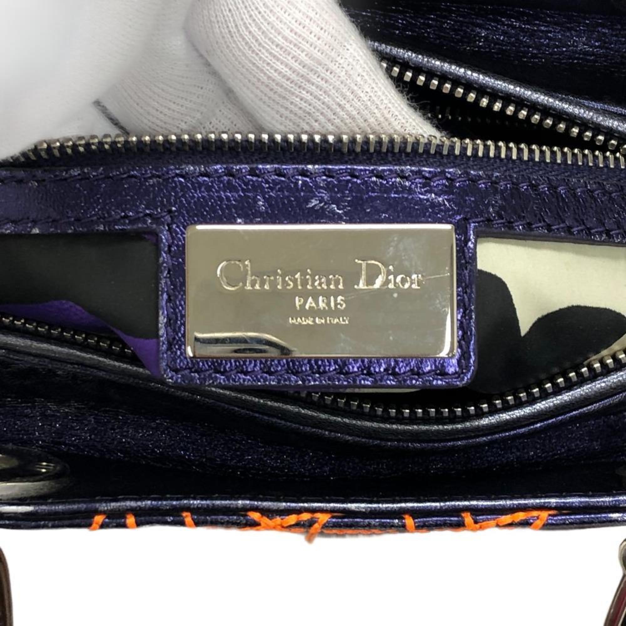 Christian Dior Dior Lady Cannage 2way Anselm Lyle handbag purple for women Z0006032