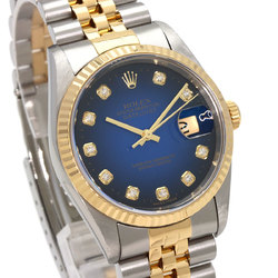 Rolex 16233G Datejust 10P Diamond Blue Gradient Watch Stainless Steel/SSxK18YG Men's ROLEX