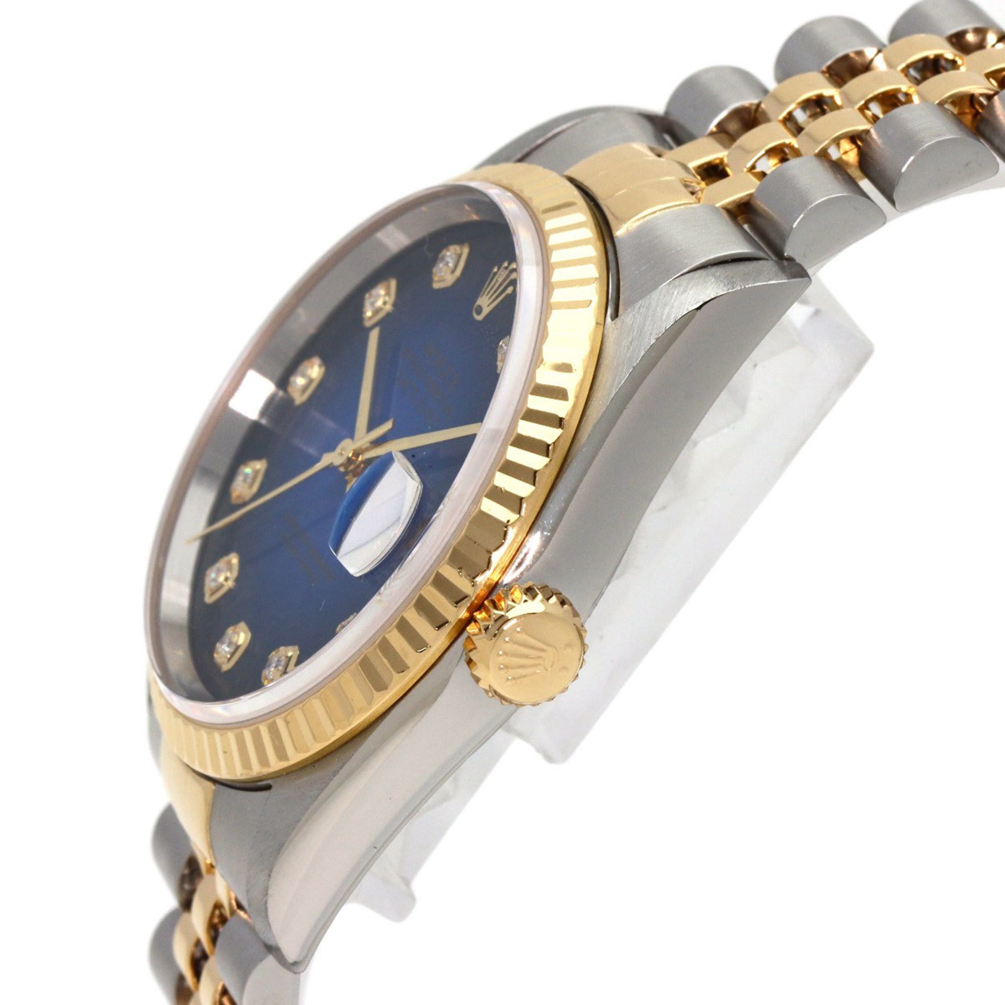 Rolex 16233G Datejust 10P Diamond Blue Gradient Watch Stainless Steel/SSxK18YG Men's ROLEX