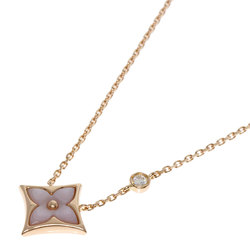 Louis Vuitton Pendant Star Blossom 1P Diamond Shell Necklace K18 Pink Gold Women's LOUIS VUITTON