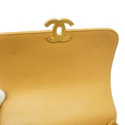 Chanel Shoulder Bag Matelasse Chain Caviar Skin Beige Ladies
