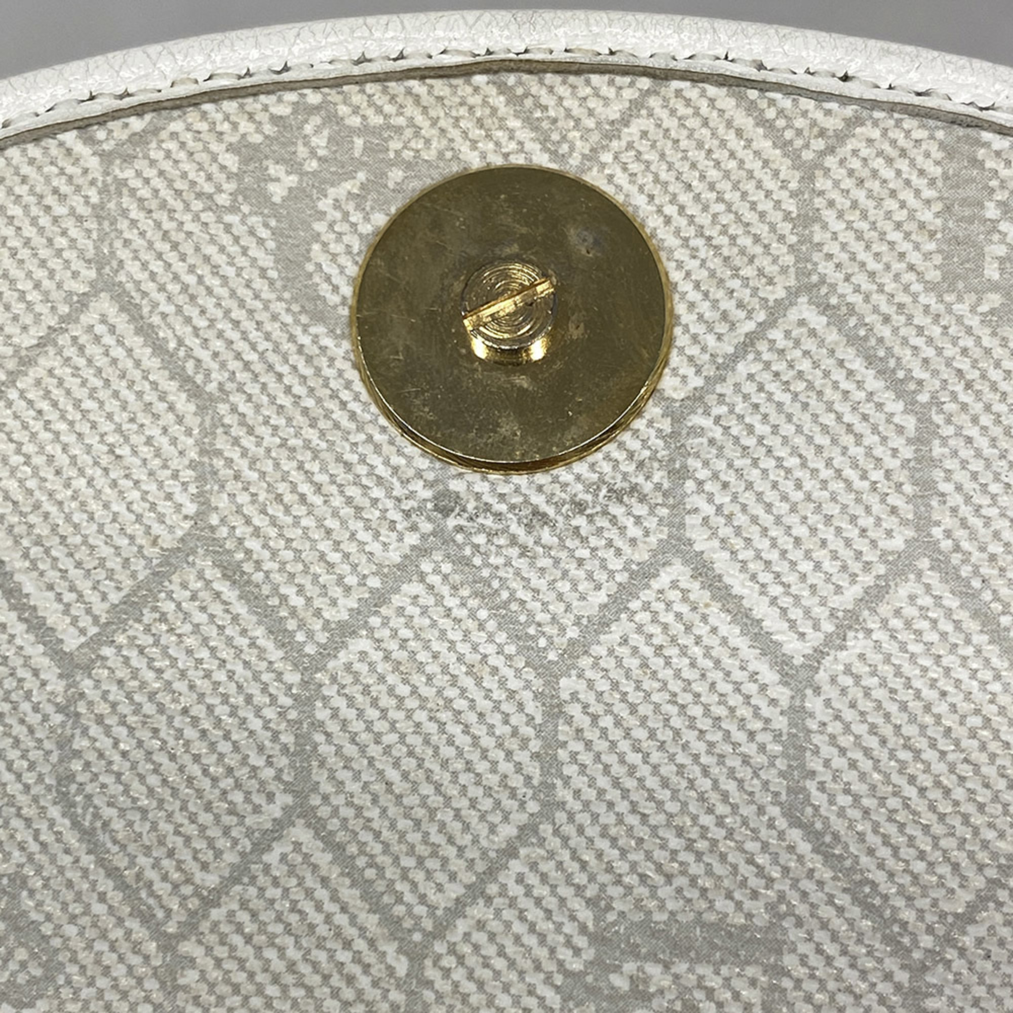 Christian Dior Shoulder Bag Honeycomb Leather White Ladies