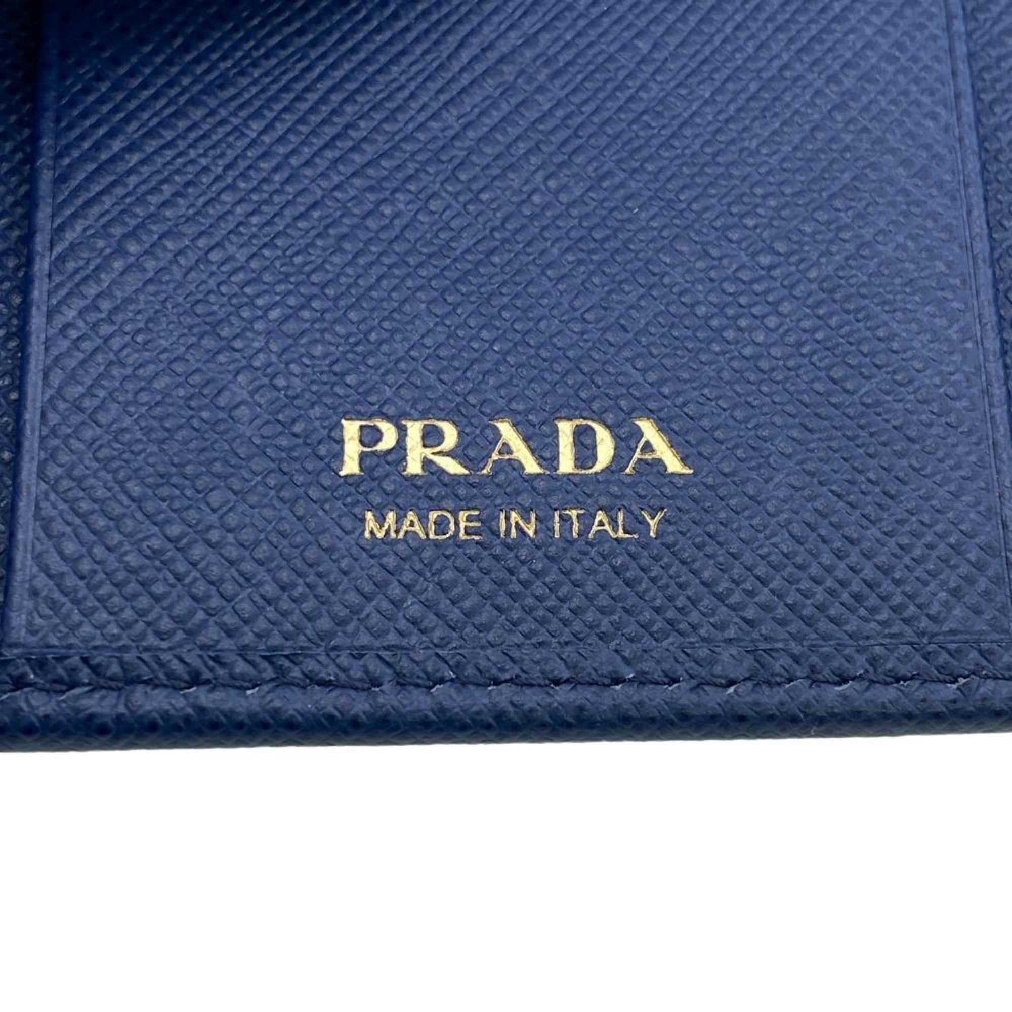 PRADA 1PG004 Saffiano 6-ring key case, blue, unisex Z0005876