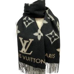 LOUIS VUITTON Louis Vuitton LP1129 Echarpe Scarf Reykjavik Studded Black Women's Z0006289