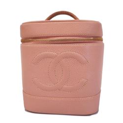 Chanel Vanity Bag Caviar Skin Pink Women's