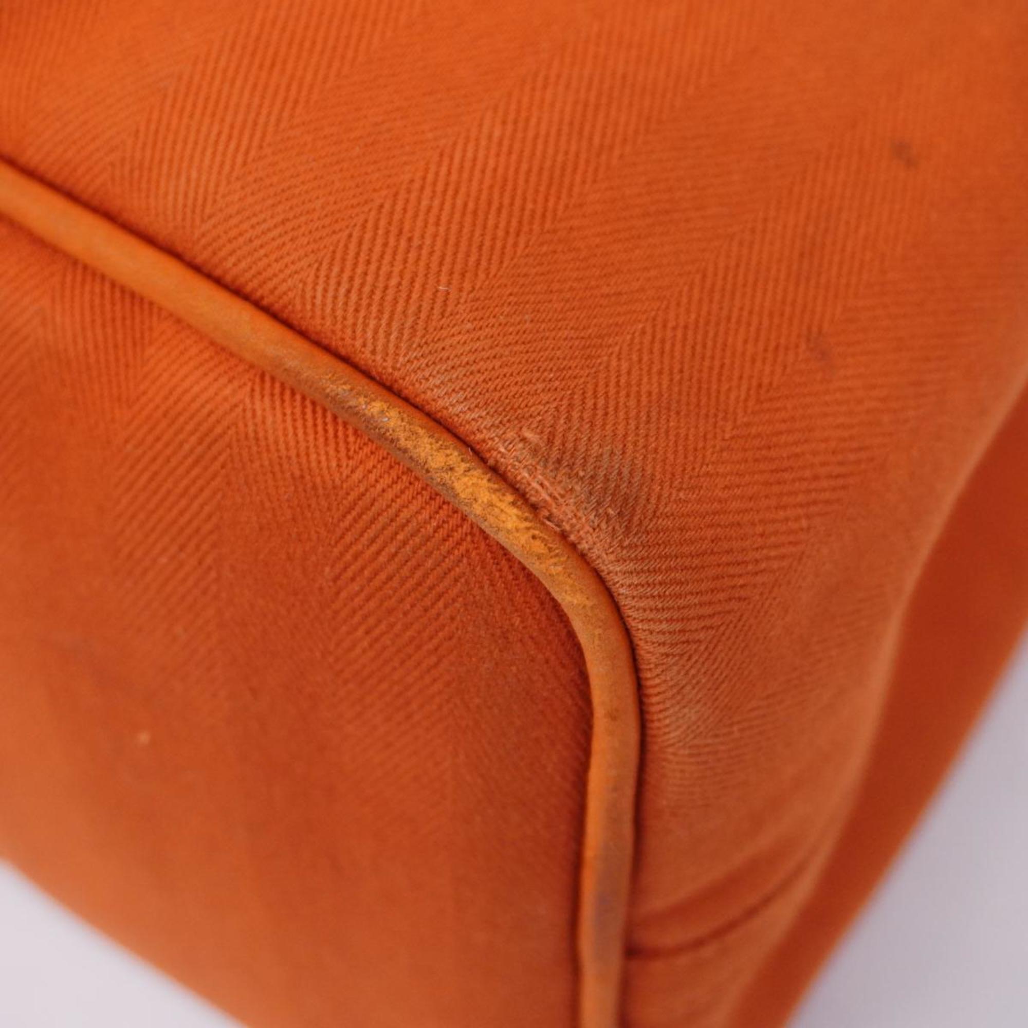 Hermes handbag Valparaiso MM Toile Chevron Orange Women's