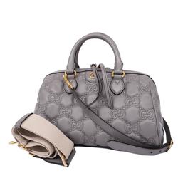 Gucci handbag GG Matelasse 702242 leather grey ladies