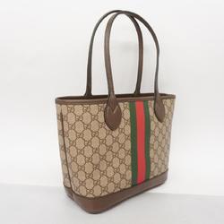 Gucci Tote Bag GG Supreme Sherry Line 726762 Brown Women's