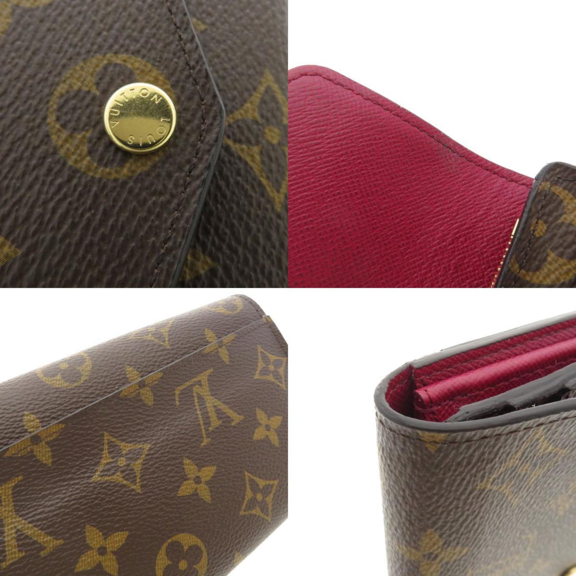 Louis Vuitton M62234 Portefeuille Sarah Monogram Fuchsia Long Wallet Canvas Women's LOUIS VUITTON