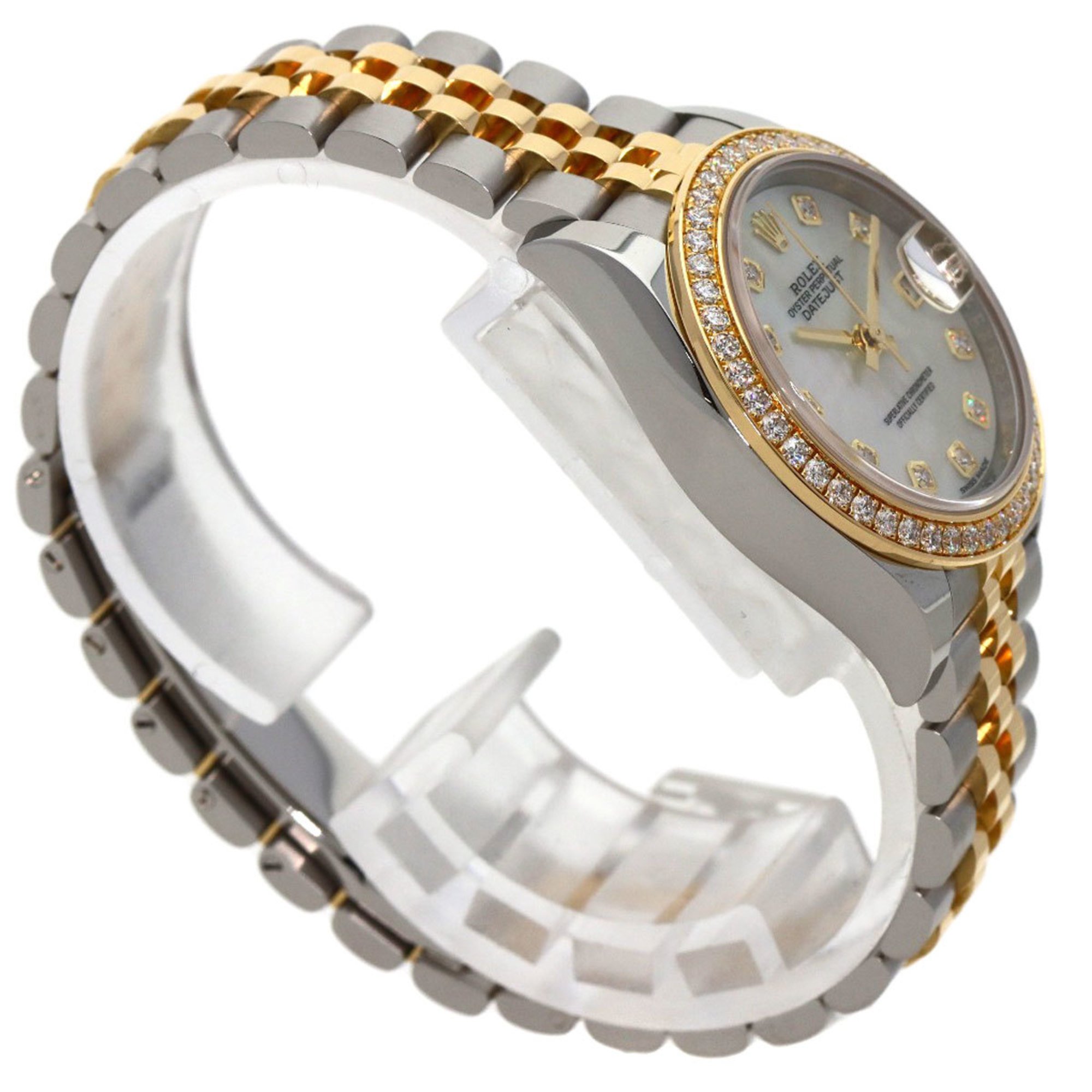 Rolex 279383RBR Datejust 10P Bezel Diamond Watch Stainless Steel/SSxK18YG Ladies ROLEX