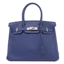 Hermes Birkin 30 Blue Handbag Taurillon Clemence Women's HERMES