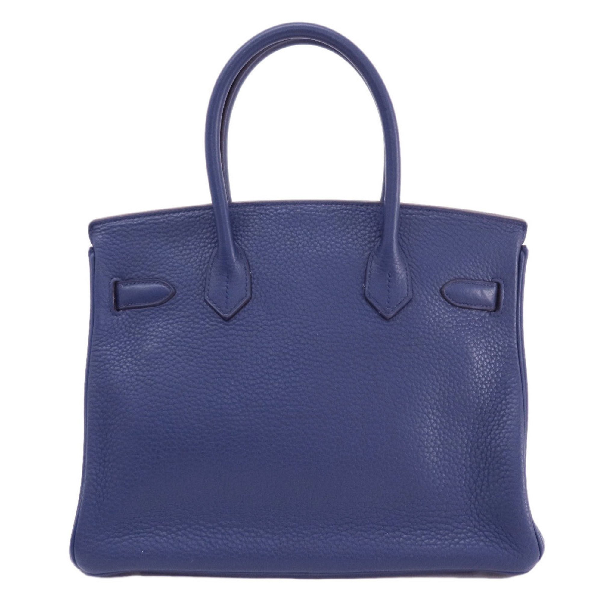 Hermes Birkin 30 Blue Handbag Taurillon Clemence Women's HERMES